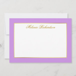 Elegant Violet Gold Frame - Choose Size - Note Card