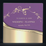 Elegant  Violet Gold  Swirls Wedding Planner 3 Ring Binder<br><div class="desc">Elegant chic violet  gold swirls  wedding planner.</div>