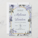 Elegant violet hydrangea wedding invitation