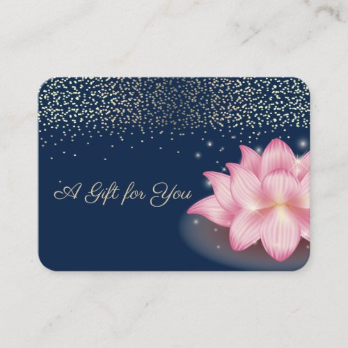 Elegant Violet LotusConfettiNavy Blue Discount Card