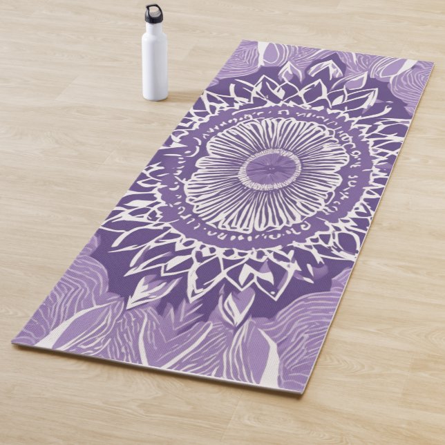 **Elegant Violet Mandala Yoga Mat (In Situ)