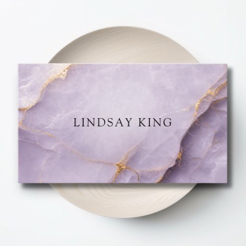 Elegant Violet Marble QR Code Business Card