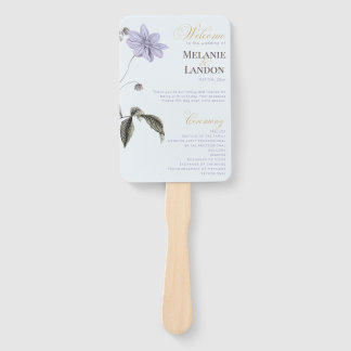 Elegant Violet & Mint Hydrangea Wedding Hand Fan