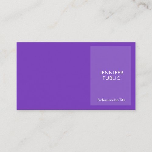 Elegant Violet Modern Professional Creative Chic Business Card