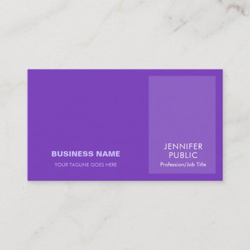 Elegant Violet Modern Professional Creative Chic Business Card