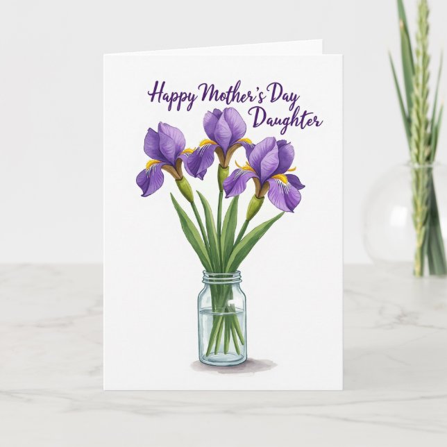 Elegant Violet Mothers Day Card (Front)