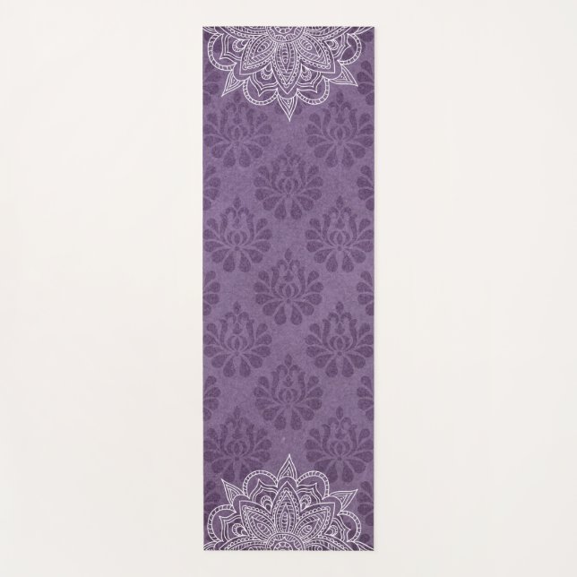 Elegant Violet Oriental Mandala Yoga Mat (Front)