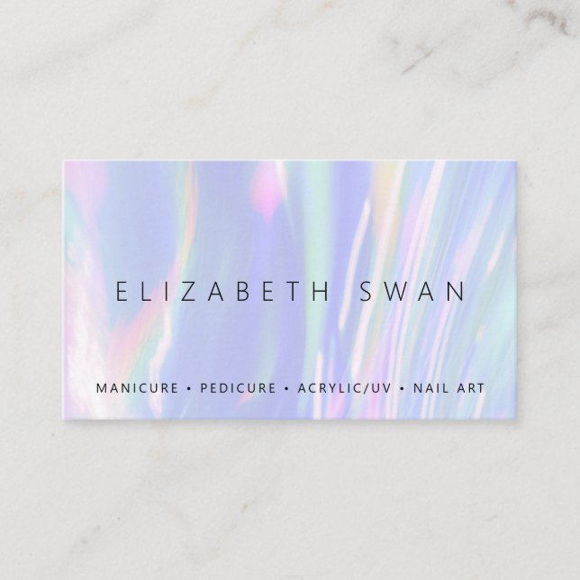 Elegant Violet Pastel Business Card (Front)
