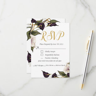 Elegant Violet Purple Calla Lily RSVP Wedding Card