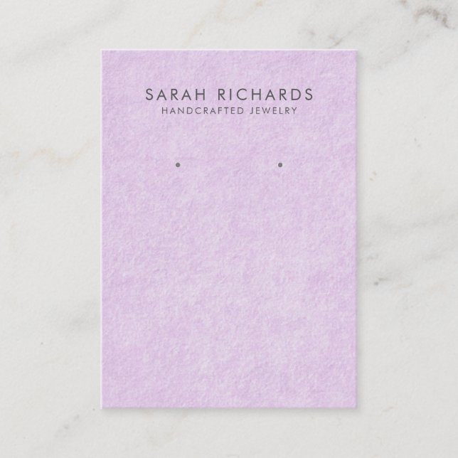 Elegant Violet Purple Jewelry Earring Display Business Card (Front)