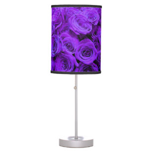Elegant violet purple roses, pretty rose bouquet table lamp
