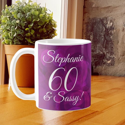 Elegant Violet Rose 60 and Sassy Birthday Coffee Mug