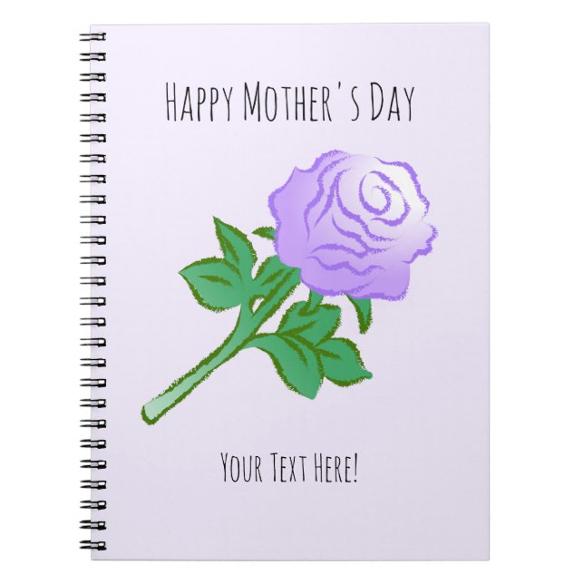 Elegant Violet Rose Notebook (Front)