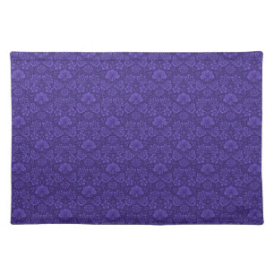 Elegant Violet Vintage Damask Pattern Cloth Placemat
