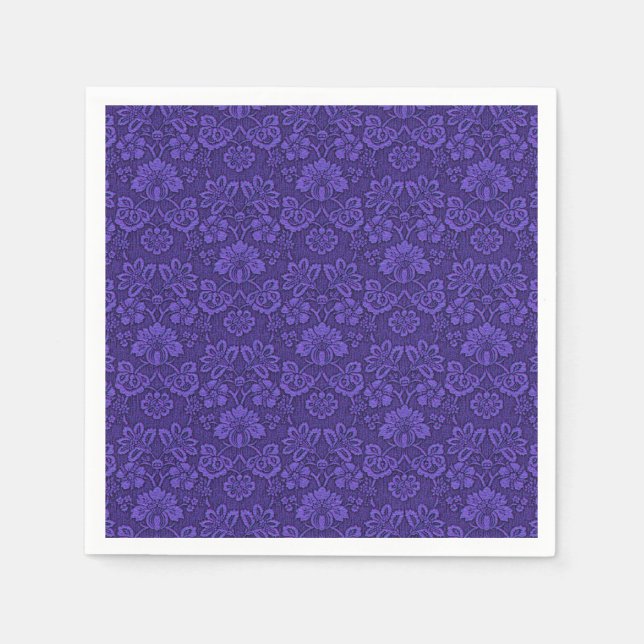 Elegant Violet Vintage Damask Pattern Napkins (Front)