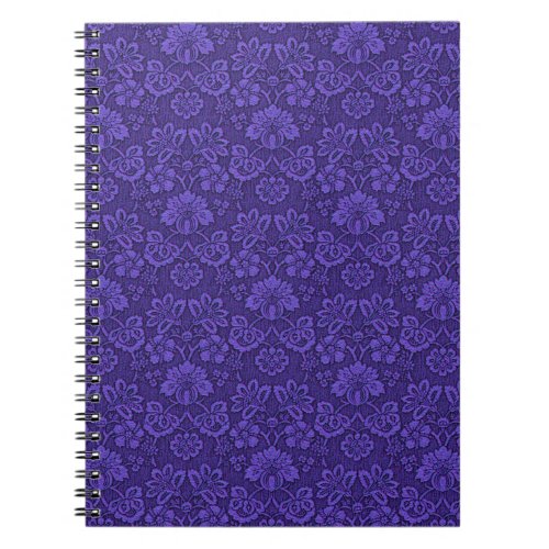 Elegant Violet Vintage Damask Pattern Notebook