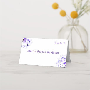 Elegant Violets Folded Place Card