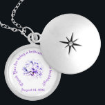 Elegant Violets  Locket Necklace<br><div class="desc">Elegant Violets design features the image of a lovely lavender bouquet. Your message of gratitude along with the date of wedding encircles design. Designed as part of the Elegant Violets wedding suite. All text is customizable.</div>