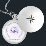Elegant Violets  Locket Necklace<br><div class="desc">Elegant Violets design features the image of a lovely lavender bouquet. Your message of gratitude along with the date of wedding encircles design. Designed as part of the Elegant Violets wedding suite. All text is customizable.</div>