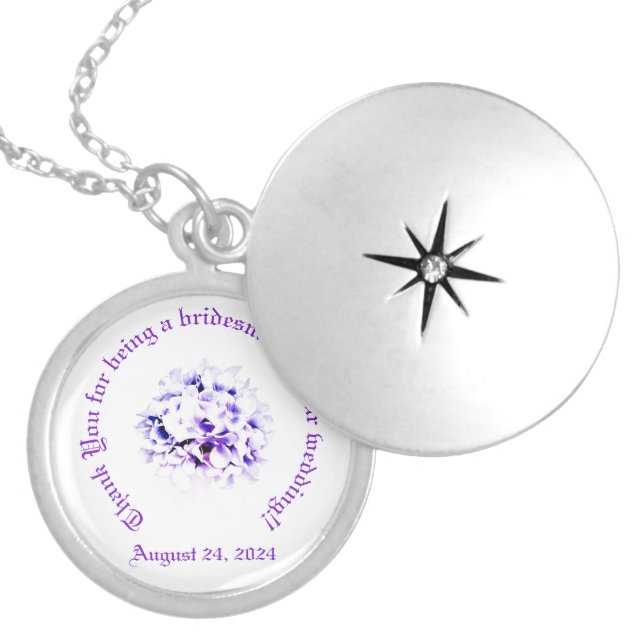 Elegant Violets  Locket Necklace (Front)