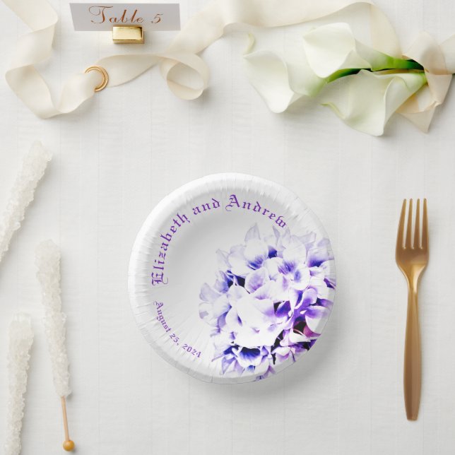 Elegant Violets  Paper Bowls (Wedding)
