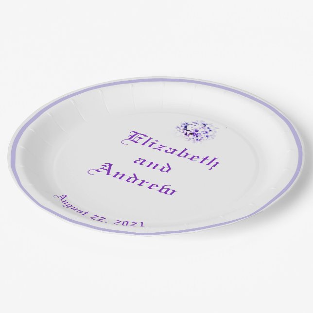 Elegant Violets  Paper Plates (Angled)
