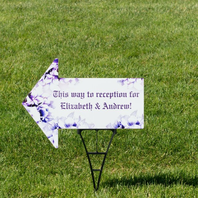 Elegant Violets Photo Yard Sign with H Frame (Insitu)