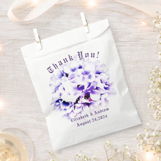 Elegant Violets Wedding Favor Bag (Clipped)
