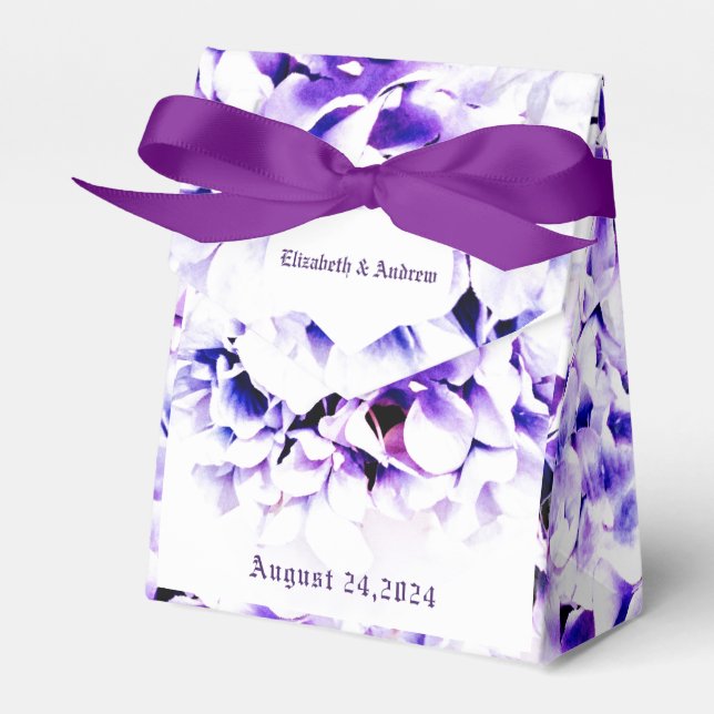 Elegant Violets Wedding Favor Boxes (Front Side)