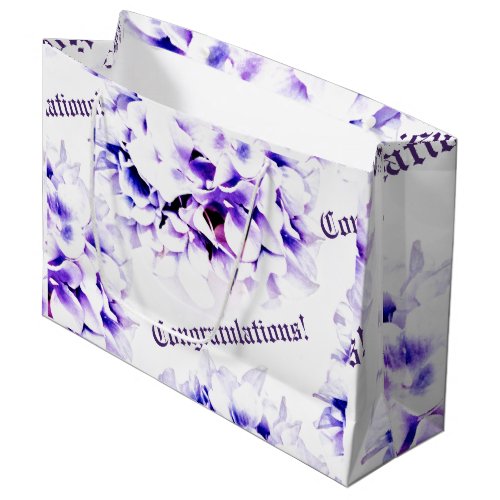 Elegant Violets Wedding Large Gift Bag