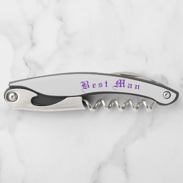 Elegant Violets Wedding Party Gift Waiter's Corkscrew (Front)