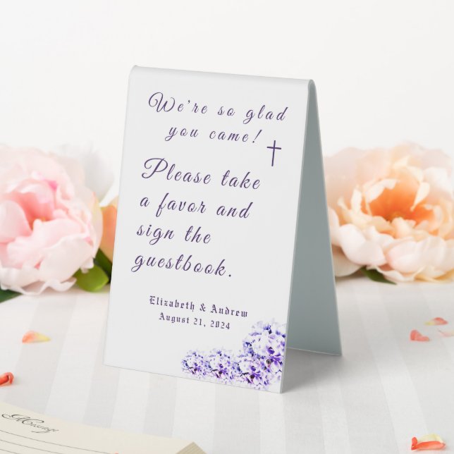 Elegant Violets Wedding Table Tent (In SItu (Wedding))