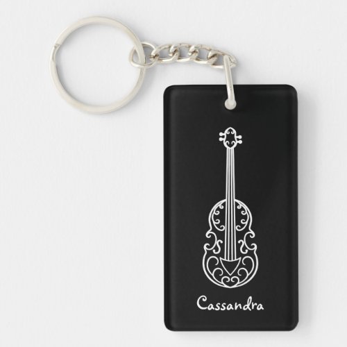 Elegant violin design fun stylish keychain