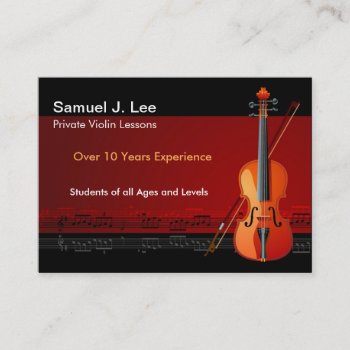 Elegant Violin Lessons Business Card by AV_Designs at Zazzle