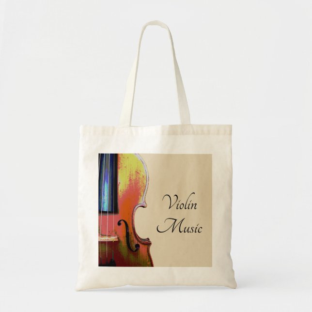 Elegant Violin Music Tote Bag (Front)