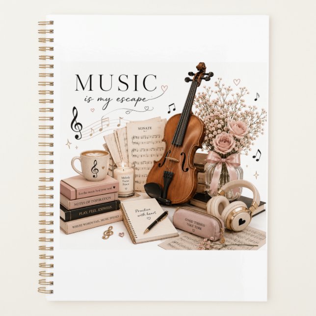 Elegant Violin Practice Planner (Front)