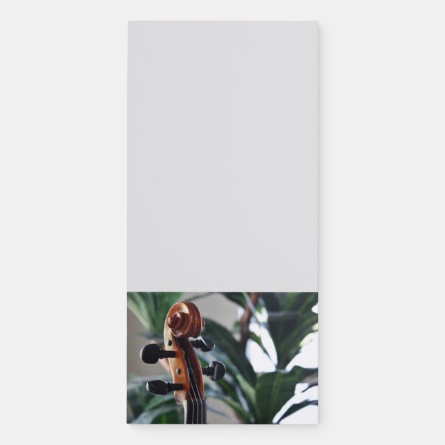 Elegant Violin Scroll Magnetic Notepad (Front)