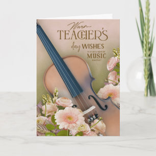 Elegant violin Teacher’s Day Floral Card