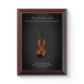 Elegant Violin Viola Music Education & Performance Award Plaque