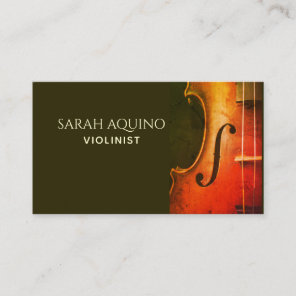 Elegant Violin Violinist Musician Music Teacher Business Card