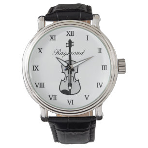 Elegant violin watch for violinist or musician