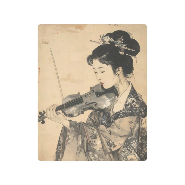 Elegant Violinist Metal Print (Front)