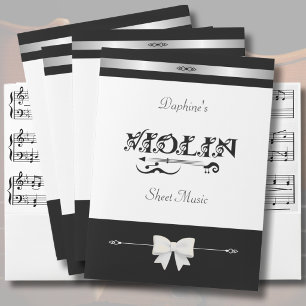 Elegant Violinist Sheet Music Musician Folder Set