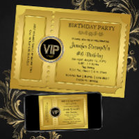 Elegant VIP Golden Ticket Birthday Party