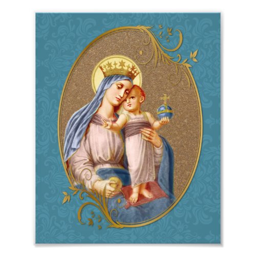 Elegant Virgin Mary Baby Jesus Religious Catholic  Photo Print