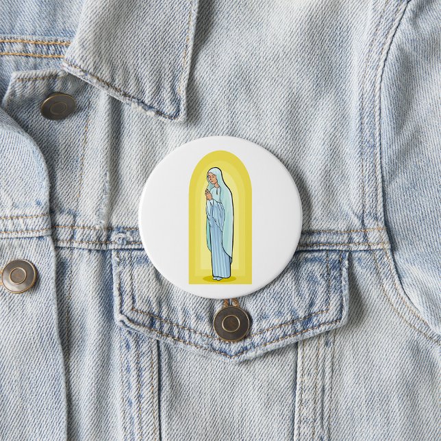 Elegant Virgin Mary Catholic Religious Button (Creator Uploaded)