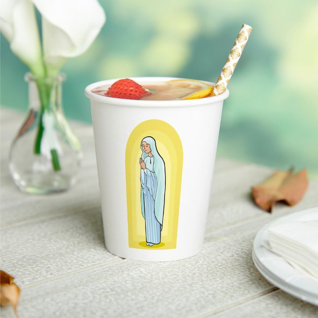 Elegant Virgin Mary Catholic Religious Paper Cups (Creator Uploaded)