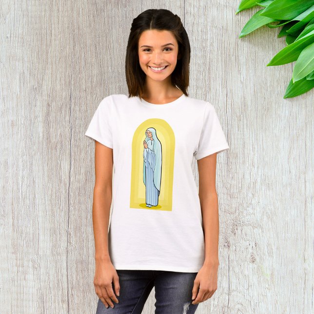 Elegant Virgin Mary Catholic Religious T-Shirt (Creator Uploaded)