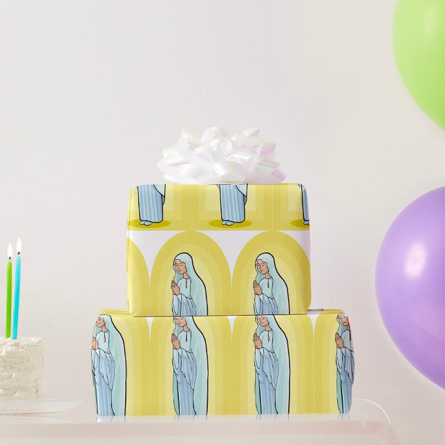Elegant Virgin Mary Catholic Religious Wrapping Paper (Creator Uploaded)