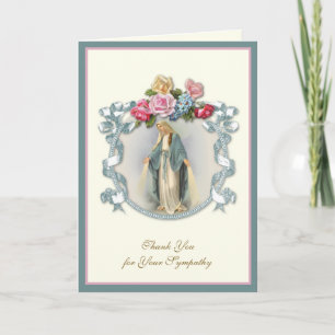 Elegant Virgin Mary Christian Condolence Thank You Card